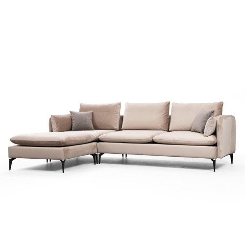 Γωνιακός καναπές PWF-0532 pakoworld δεξιά γωνία ύφασμα μπεζ-μαύρο 289x186x85εκ Γωνιακός καναπές PWF-0532 pakoworld δεξιά γωνία ύφασμα μπεζ-μαύρο 289x186x85εκ