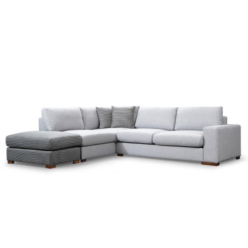 Γωνιακός καναπές PWF-0542 pakoworld δεξιά γωνία ύφασμα γκρι-καρυδί 246x266x85εκ Γωνιακός καναπές PWF-0542 pakoworld δεξιά γωνία ύφασμα γκρι-καρυδί 246x266x85εκ