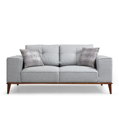 Καναπές 2θέσιος PWF-0504 pakoworld ύφασμα γκρι-καρυδί 184x91x85εκ Καναπές 2θέσιος PWF-0504 pakoworld ύφασμα γκρι-καρυδί 184x91x85εκ