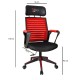 Καρέκλα γραφείου εργασίας PWF-0544 pakoworld mesh μαύρο-κόκκινο 56x48x110εκ