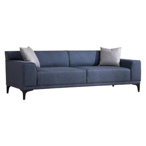 Καναπές 3θέσιος PWF-0566 pakoworld ύφασμα μπλε 212x69x86εκ