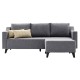 Γωνιακός καναπές-κρεβάτι PWF-0592 pakoworld ύφασμα γκρι 230x90x74εκ