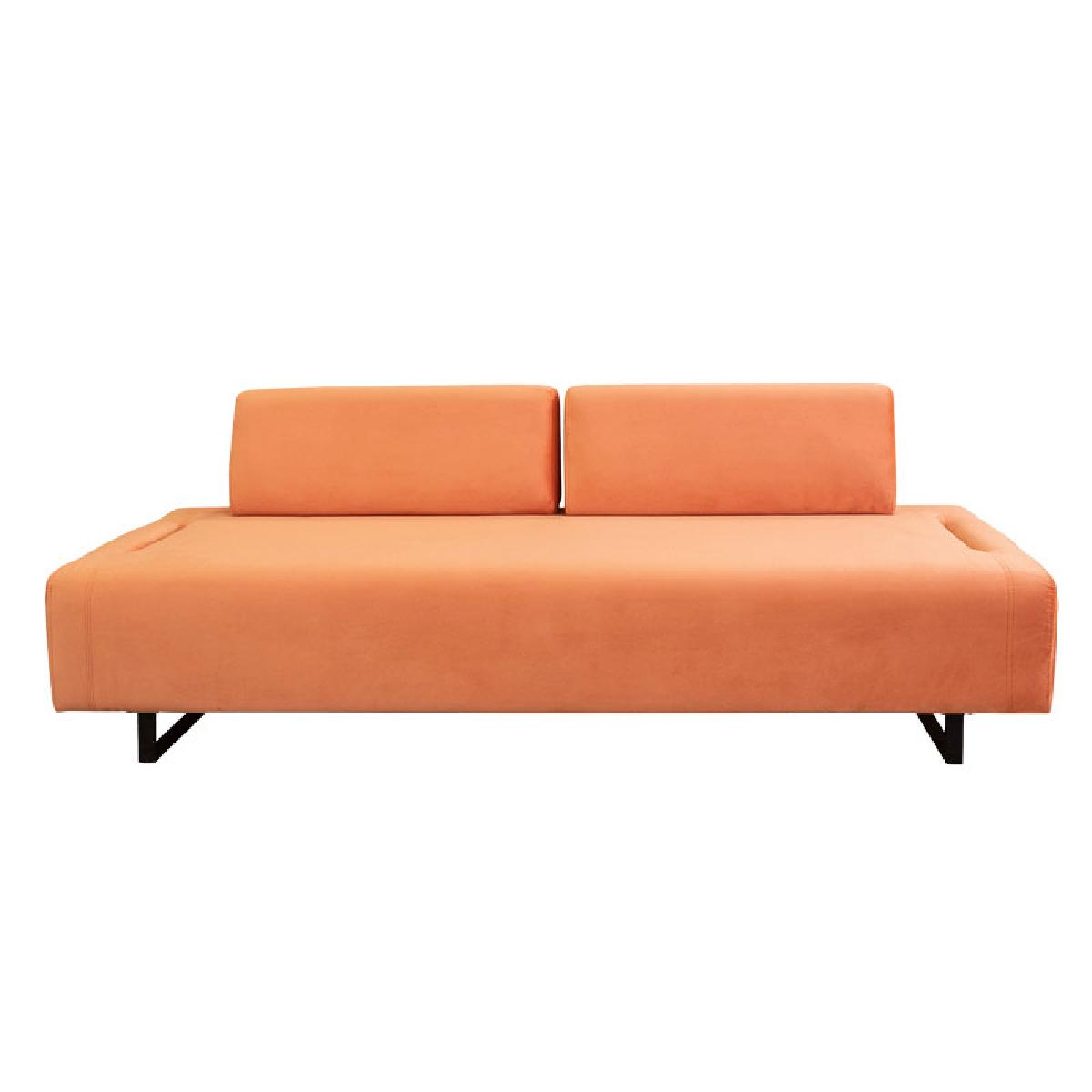 Καναπές 3θέσιος με βοηθητικό τραπέζι PWF-0595 pakoworld ύφασμα πορτοκαλί 220x90x80εκ