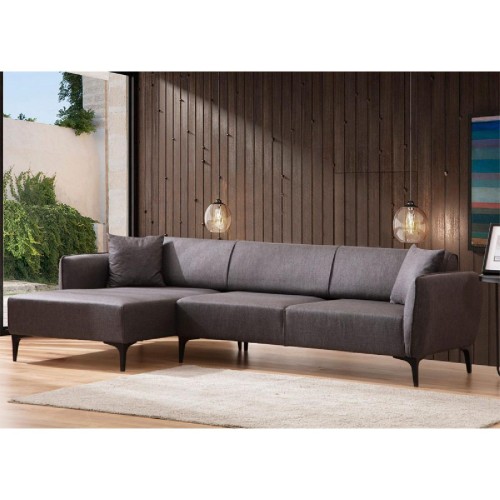 Γωνιακός καναπές PWF-0565 pakoworld δεξιά γωνία ύφασμα ανθρακί 270x95x67εκ Γωνιακός καναπές PWF-0565 pakoworld δεξιά γωνία ύφασμα ανθρακί 270x95x67εκ