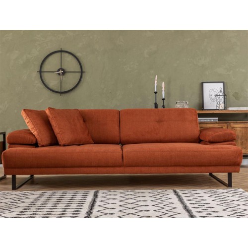 Καναπές 3θέσιος PWF-0586 pakoworld ύφασμα κεραμιδί 239x99x83εκ Καναπές 3θέσιος PWF-0586 pakoworld ύφασμα κεραμιδί 239x99x83εκ