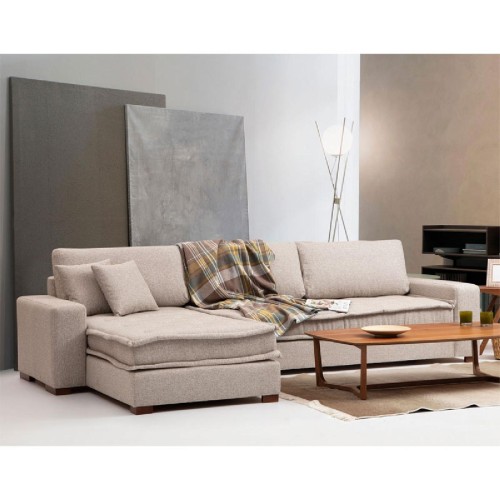 Γωνιακός καναπές PWF-0601 pakoworld δεξιά γωνία ύφασμα μπεζ 323/190x85εκ Γωνιακός καναπές PWF-0601 pakoworld δεξιά γωνία ύφασμα μπεζ 323/190x85εκ