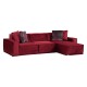 Γωνιακός καναπές με αριστερή γωνία PWF-0623 ύφασμα μπορντό 300/170x76εκ