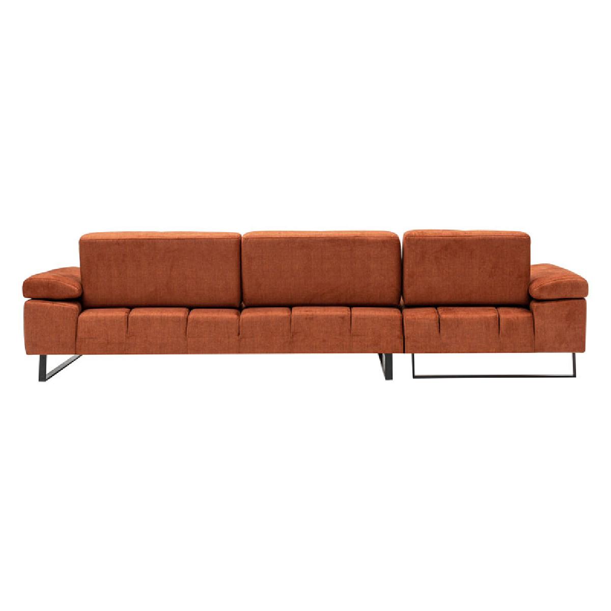Γωνιακός καναπές με δεξιά γωνία PWF-0586 pakoworld ύφασμα κεραμιδί 274x174x83εκ
