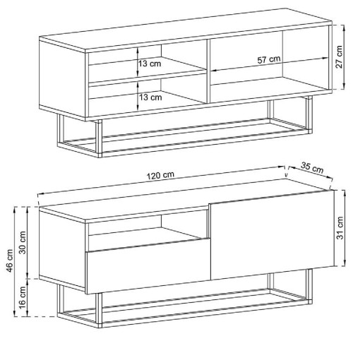 Έπιπλο τηλεόρασης Enjoy pakoworld χρώμα φυσικό 120x37x47εκ Έπιπλο τηλεόρασης Enjoy pakoworld χρώμα φυσικό 120x37x47εκ
