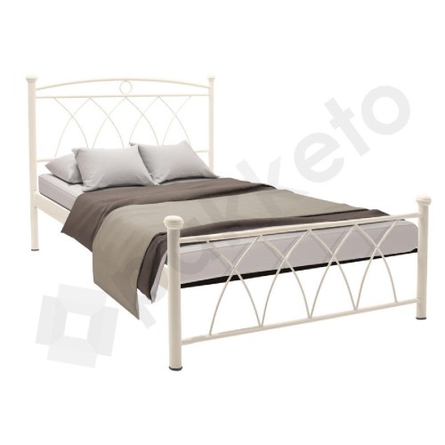 Κρεβάτι Shay μεταλλικό χρώμα εκρού gloss  110x190εκ Κρεβάτι Shay μεταλλικό χρώμα εκρού gloss  110x190εκ