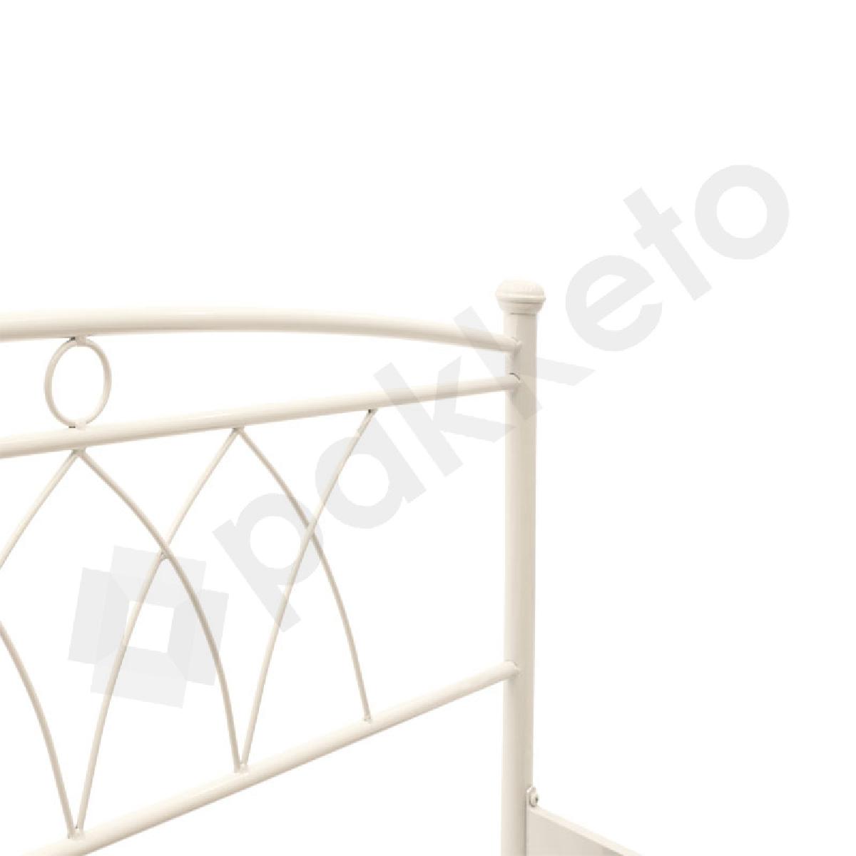 Κρεβάτι Shay μεταλλικό χρώμα εκρού gloss  110x190εκ