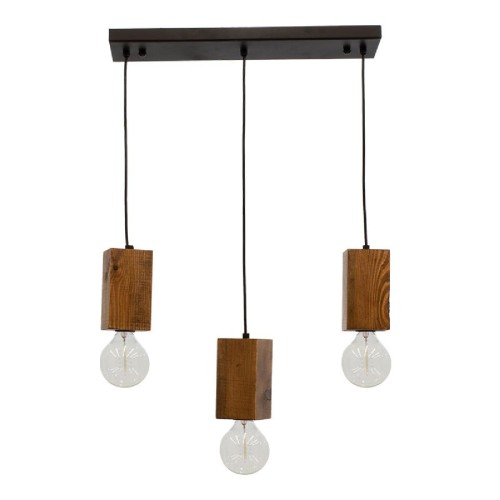 Φωτιστικό οροφής τρίφωτο PWL-0106 pakoworld Ε27 χρώμα καρυδί-μαύρο 51x10x72εκ Φωτιστικό οροφής τρίφωτο PWL-0106 pakoworld Ε27 χρώμα καρυδί-μαύρο 51x10x72εκ