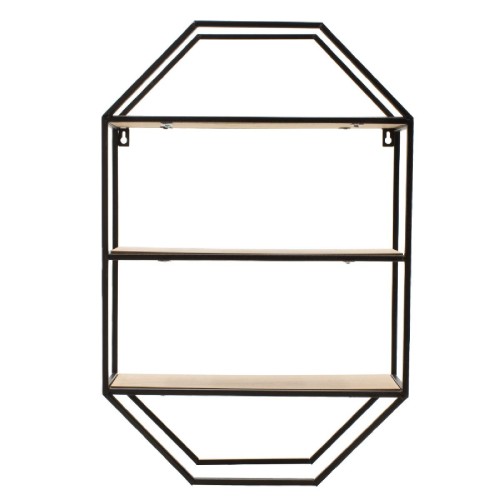 Ραφιέρα τοίχου Azira pakoworld μεταλλική χρώμα μαύρο-φυσικό 40x14x61εκ Ραφιέρα τοίχου Azira pakoworld μεταλλική χρώμα μαύρο-φυσικό 40x14x61εκ