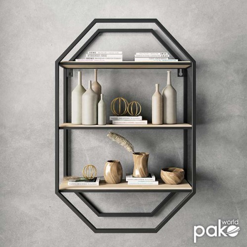 Ραφιέρα τοίχου Azira pakoworld μεταλλική χρώμα μαύρο-φυσικό 40x14x61εκ Ραφιέρα τοίχου Azira pakoworld μεταλλική χρώμα μαύρο-φυσικό 40x14x61εκ