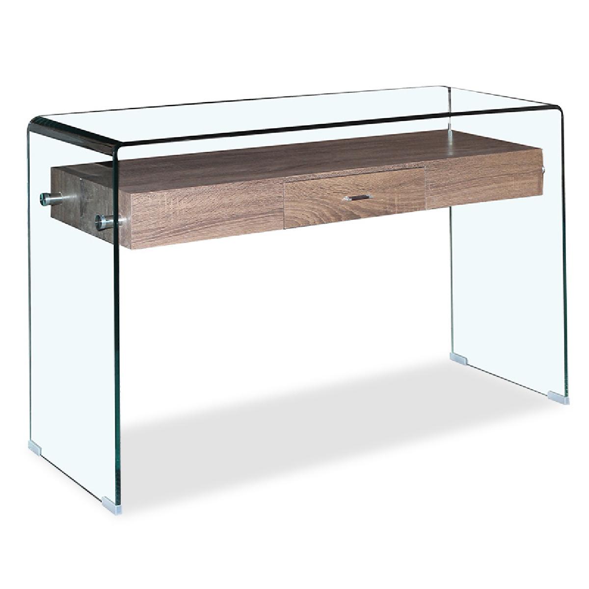 Κονσόλα Misa pakoworld γυαλί 12mm - MDF oak 125x40x76εκ Κονσόλα Misa pakoworld γυαλί 12mm - MDF oak 125x40x76εκ