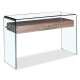 Κονσόλα Misa pakoworld γυαλί 12mm - MDF oak 125x40x76εκ Κονσόλα Misa pakoworld γυαλί 12mm - MDF oak 125x40x76εκ
