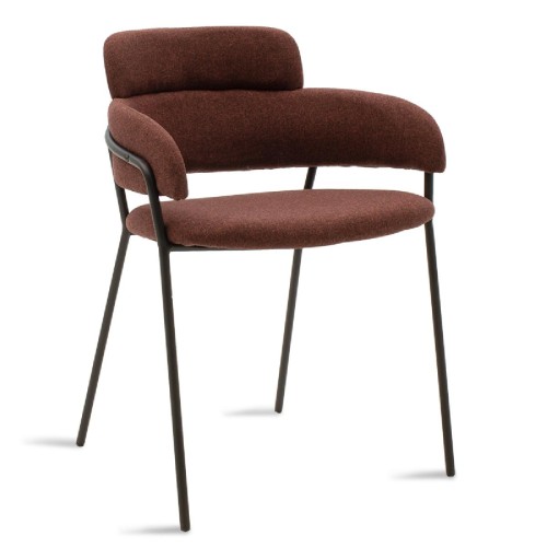 Πολυθρόνα Nicole pakoworld μεταλλική μαύρη-ύφασμα κεραμιδί Πολυθρόνα Nicole pakoworld μεταλλική μαύρη-ύφασμα κεραμιδί