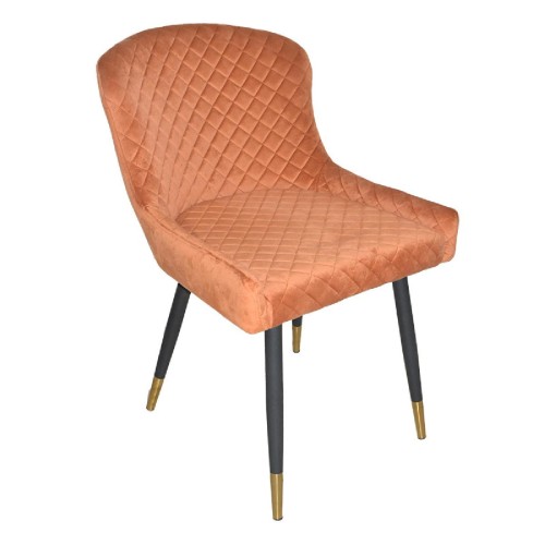 Πολυθρόνα Gana pakoworld βελούδο κεραμιδί-μαύρο χρυσό πόδι Πολυθρόνα Gana pakoworld βελούδο κεραμιδί-μαύρο χρυσό πόδι