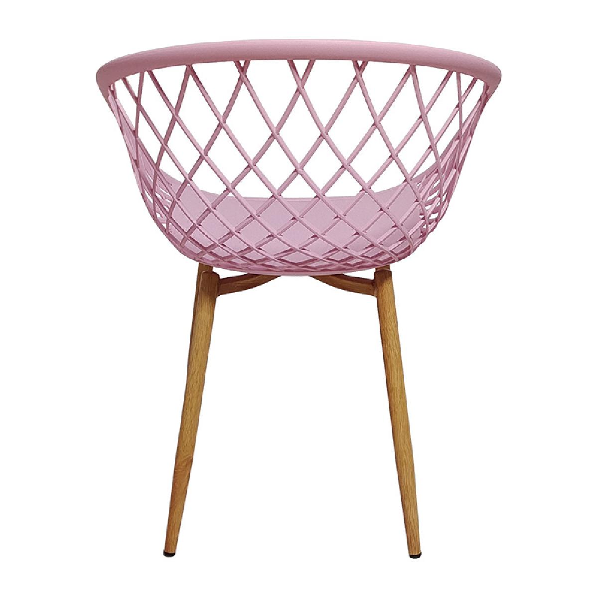 Καρέκλα Ezra I pakoworld PP ροζ-φυσικό πόδι