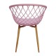 Καρέκλα Ezra I pakoworld PP ροζ-φυσικό πόδι