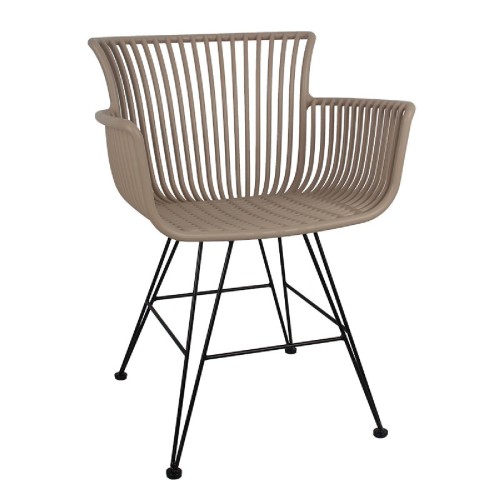 Πολυθρόνα Kit pakoworld PP μόκα-μαύρο πόδι Πολυθρόνα Kit pakoworld PP μόκα-μαύρο πόδι