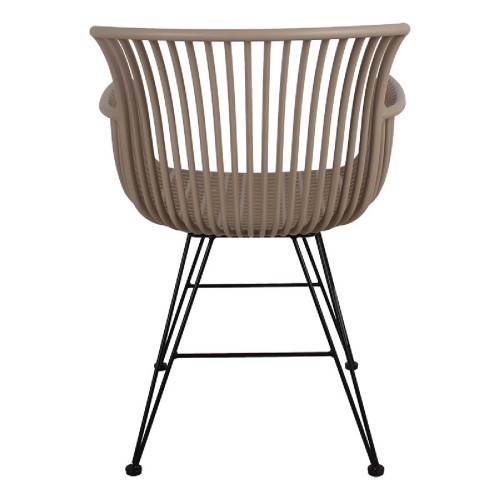 Πολυθρόνα Kit pakoworld PP μόκα-μαύρο πόδι Πολυθρόνα Kit pakoworld PP μόκα-μαύρο πόδι