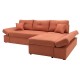 Γωνιακός καναπές-κρεβάτι αριστερή γωνία Bigger pakoworld κεραμιδί 270x166x86εκ