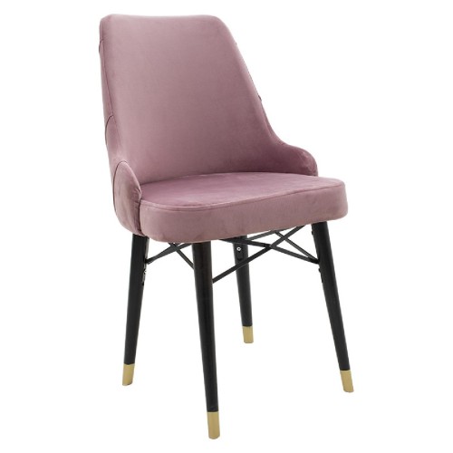 Καρέκλα Evadne pakoworld βελούδο σάπιο μήλο-μαύρο χρυσό πόδι Καρέκλα Evadne pakoworld βελούδο σάπιο μήλο-μαύρο χρυσό πόδι