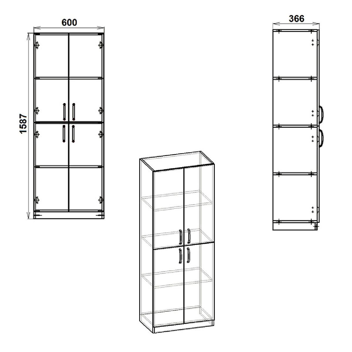 Ντουλάπα γραφείου Barnes pakoworld sonoma 60x36.5x158.5εκ