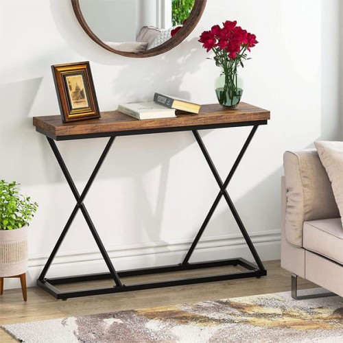 Κονσόλα Glimmer pakoworld μασίφ ξύλο πεύκου καρυδί-μαύρο 100x30x80εκ Κονσόλα Glimmer pakoworld μασίφ ξύλο πεύκου καρυδί-μαύρο 100x30x80εκ