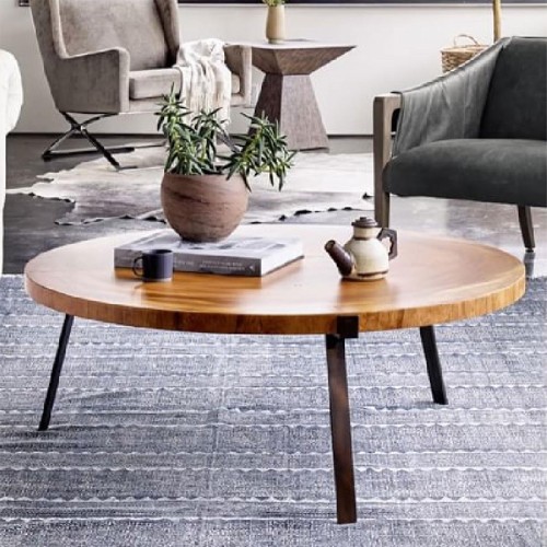 Τραπέζι σαλονιού Zenith pakoworld φυσικό ξύλο πεύκου 35mm καρυδί Φ80x45εκ Τραπέζι σαλονιού Zenith pakoworld φυσικό ξύλο πεύκου 35mm καρυδί Φ80x45εκ