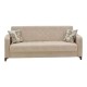 Καναπές - κρεβάτι Jareth pakoworld 3θέσιος ύφασμα εκρού antique 205x60x85εκ
