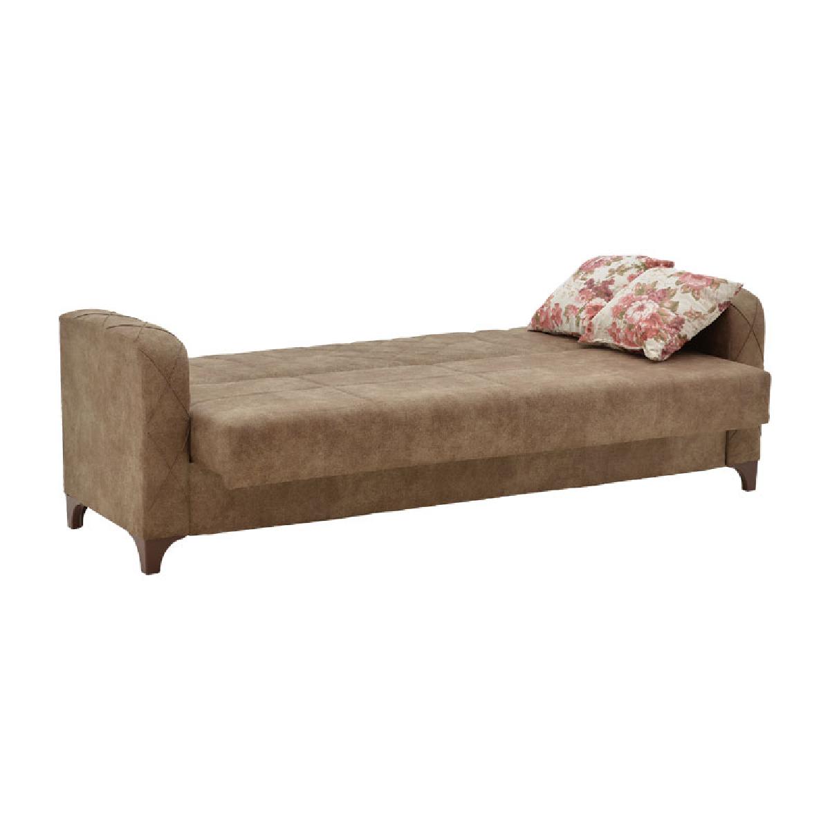 Καναπές - κρεβάτι Jareth pakoworld 3θέσιος ύφασμα καφέ 205x60x85εκ