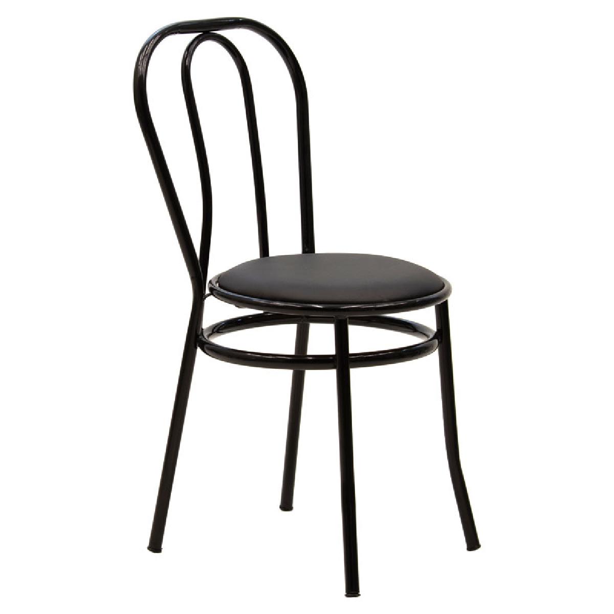 Καρέκλα Βιέννης I pakoworld pu-μέταλλο μαύρο gloss