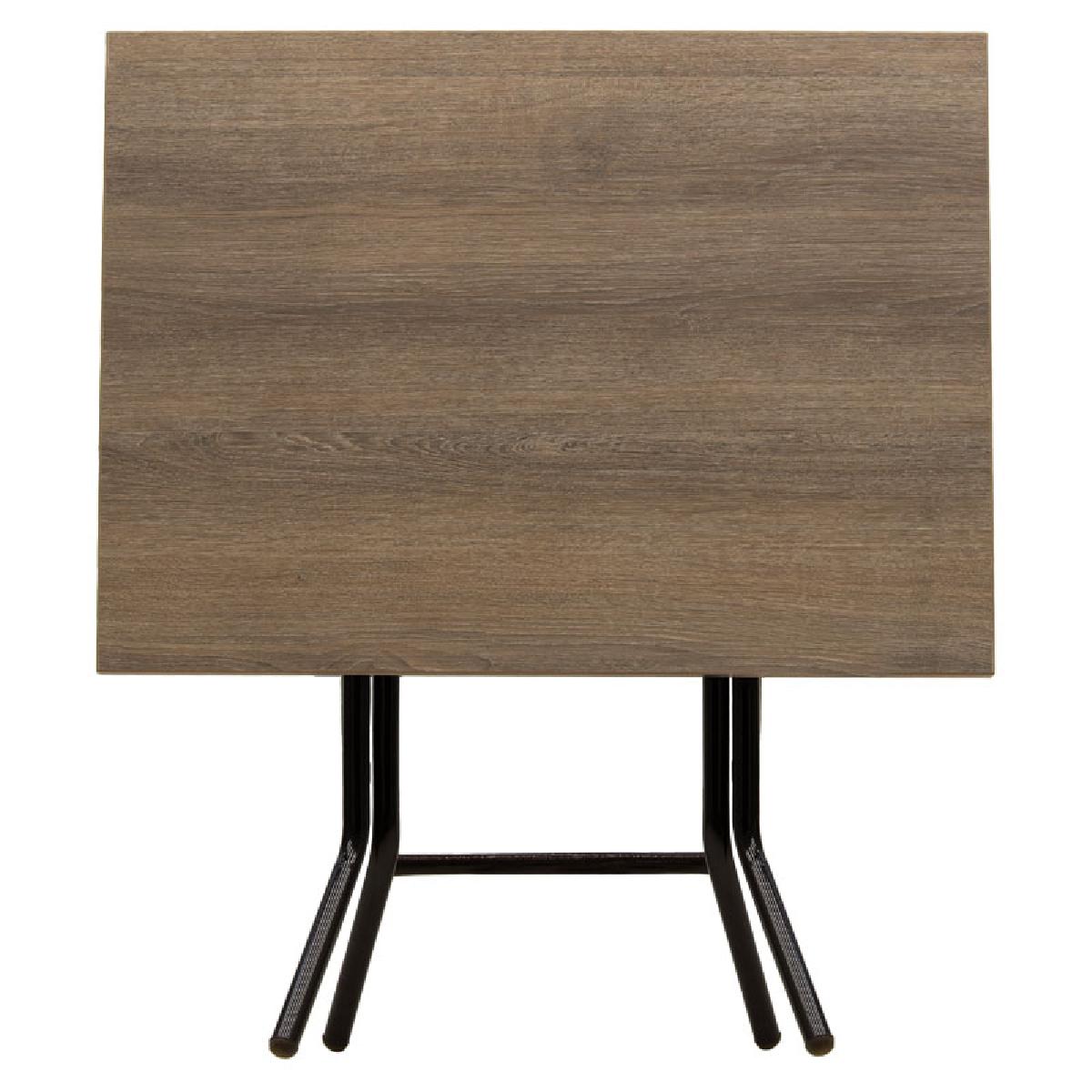Τραπέζι PWF-0643 pakoworld πτυσσόμενο σταχτί-πόδι μαύρο gloss 80x60x75εκ