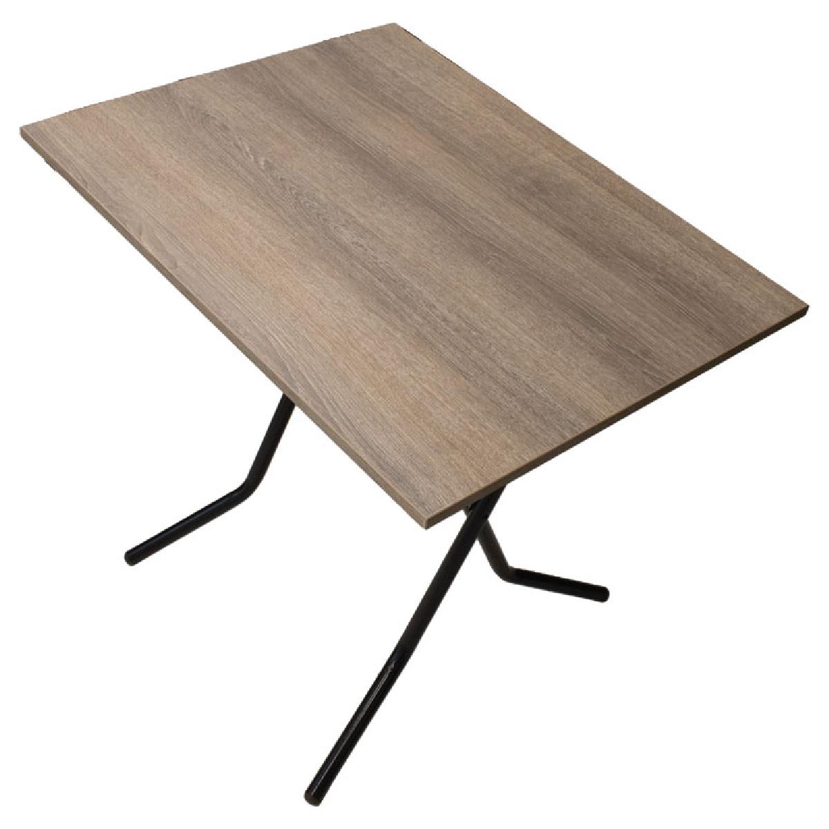 Τραπέζι PWF-0643 pakoworld πτυσσόμενο σταχτί-πόδι μαύρο gloss 80x60x75εκ