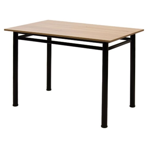 Τραπέζι PWF-0644 pakoworld δρυς-πόδι μαύρο gloss 110x70x77εκ Τραπέζι PWF-0644 pakoworld δρυς-πόδι μαύρο gloss 110x70x77εκ