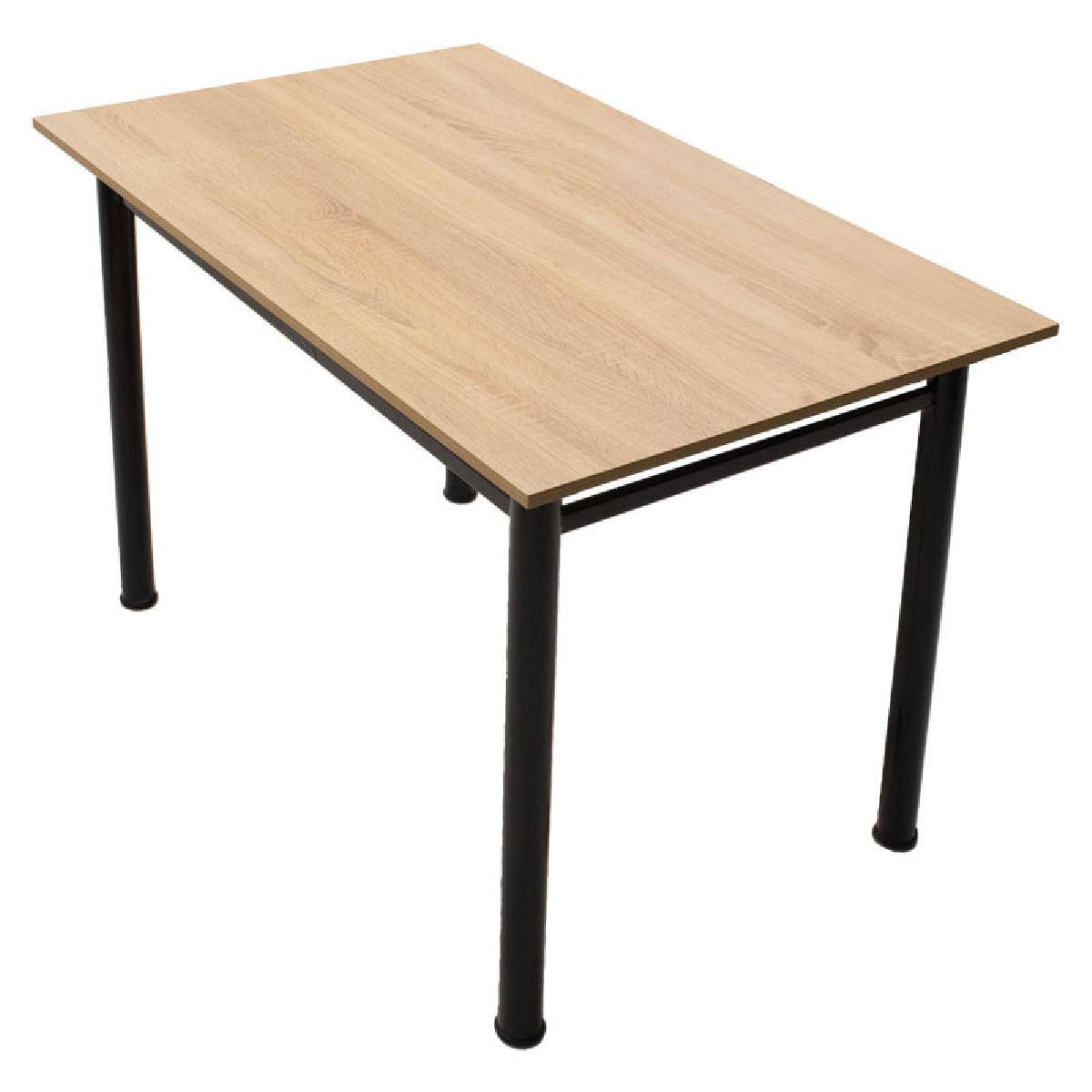 Τραπέζι PWF-0644 pakoworld δρυς-πόδι μαύρο gloss 110x70x77εκ