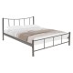 Κρεβάτι διπλό PWF-0652 pakoworld μεταλλικό χρώμα γκρι σφυρήλατο 150x200εκ