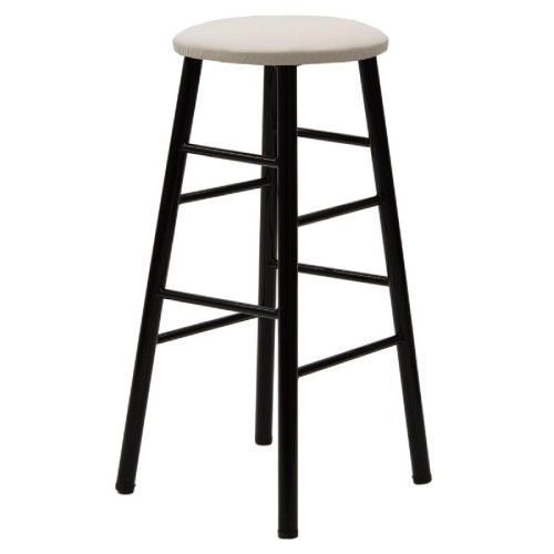 Σκαμπό μπαρ PWF-0655 pakoworld pu εκρού-μέταλλο μαύρο gloss Φ35x78εκ Σκαμπό μπαρ PWF-0655 pakoworld pu εκρού-μέταλλο μαύρο gloss Φ35x78εκ