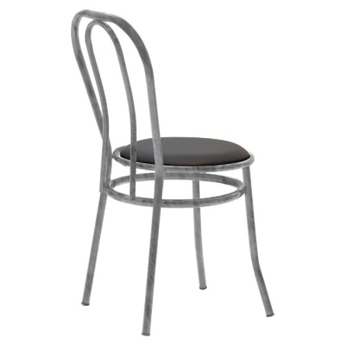 Καρέκλα Βιέννης I pakoworld pu μαύρο-μέταλλο γκρι σφυρήλατο Καρέκλα Βιέννης I pakoworld pu μαύρο-μέταλλο γκρι σφυρήλατο