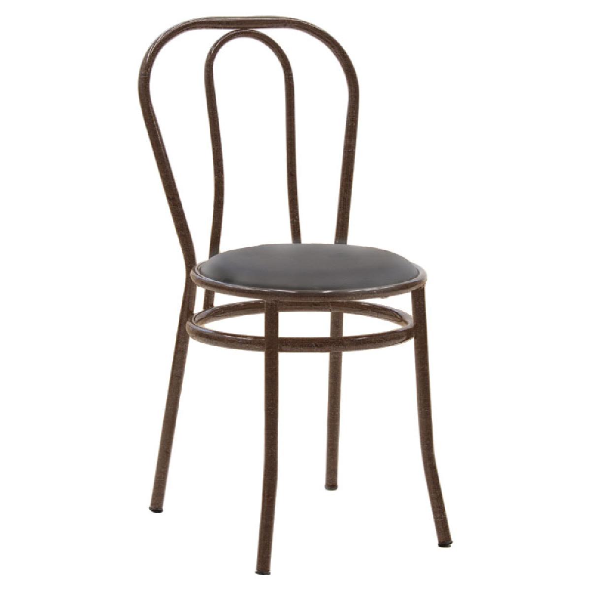 Καρέκλα Βιέννης I pakoworld pu μαύρο-μέταλλο καφέ σφυρήλατο