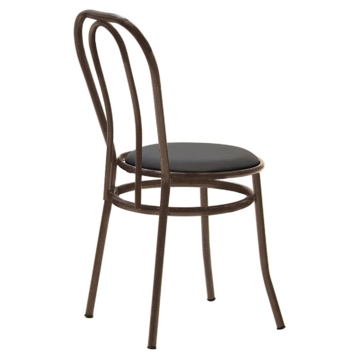 Καρέκλα Βιέννης I pakoworld pu μαύρο-μέταλλο καφέ σφυρήλατο