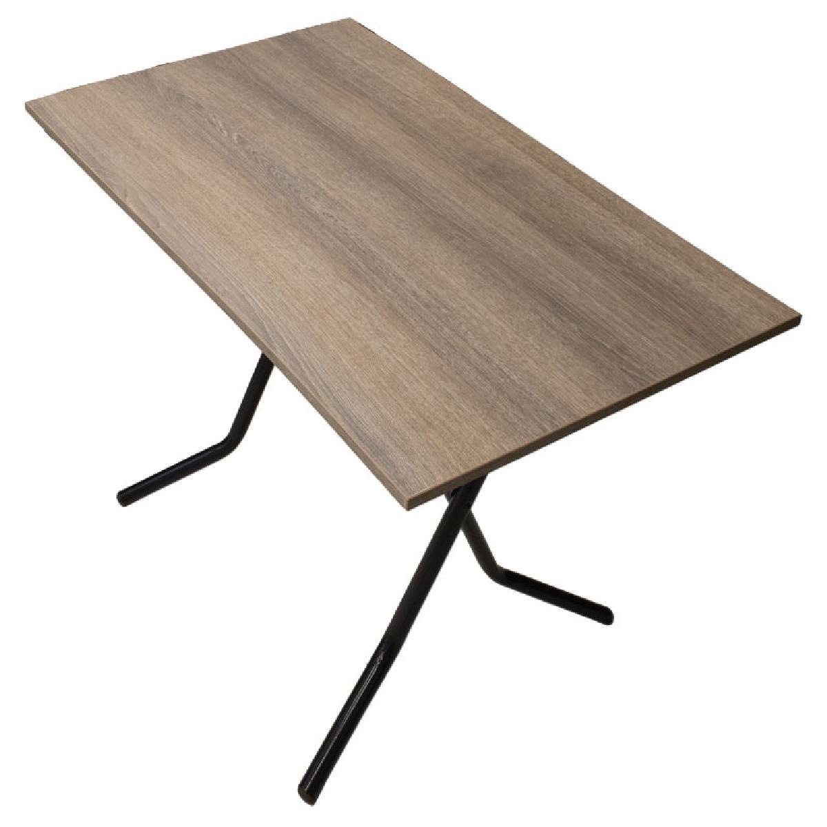 Τραπέζι PWF-0643 pakoworld πτυσσόμενο σταχτί-πόδι μαύρο gloss 100x60x75εκ