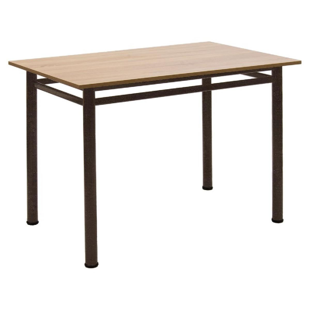Τραπέζι PWF-0644 pakoworld δρυς-πόδι καφέ σφυρήλατο 110x70x77εκ