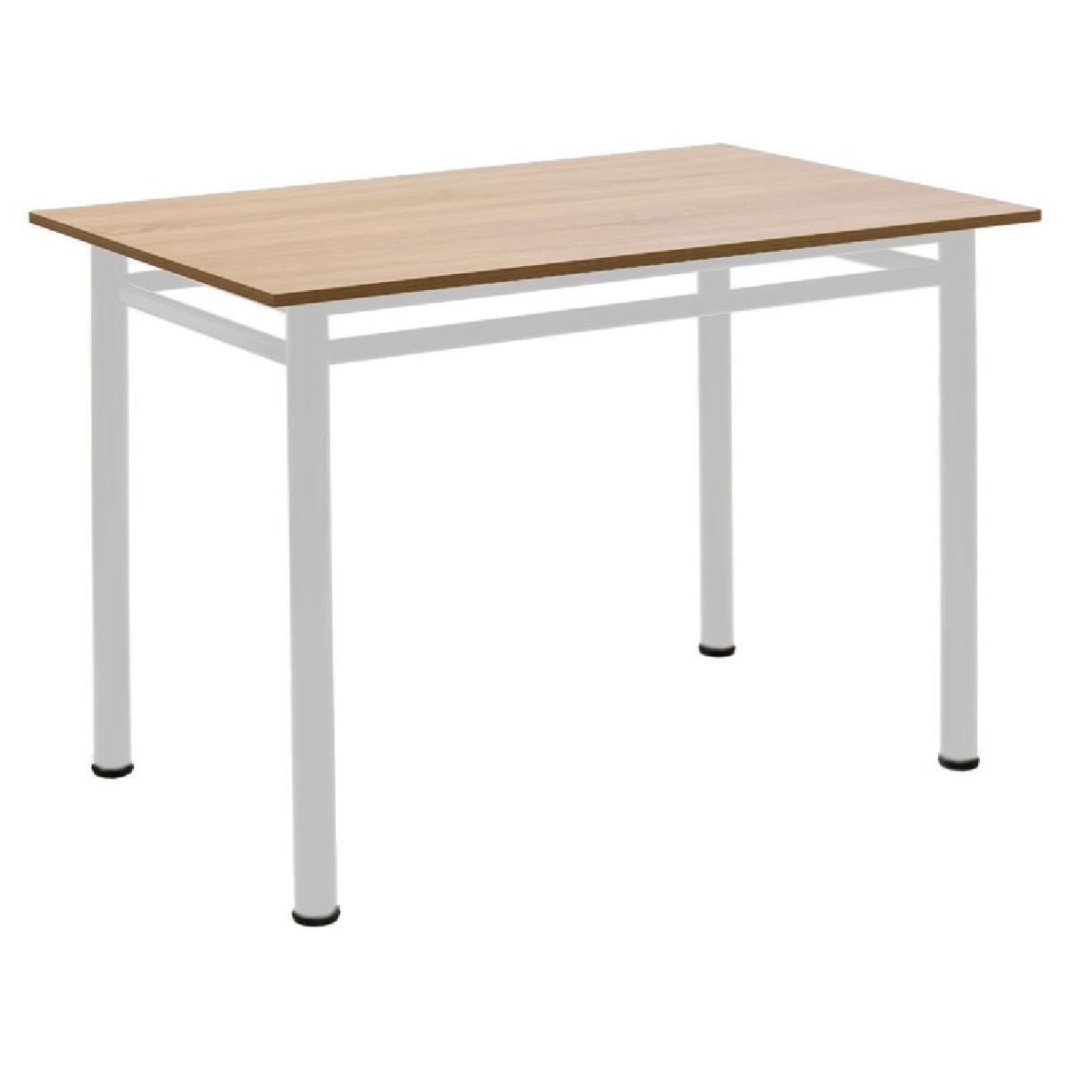 Τραπέζι PWF-0644 pakoworld δρυς-πόδι λευκό 110x70x77εκ