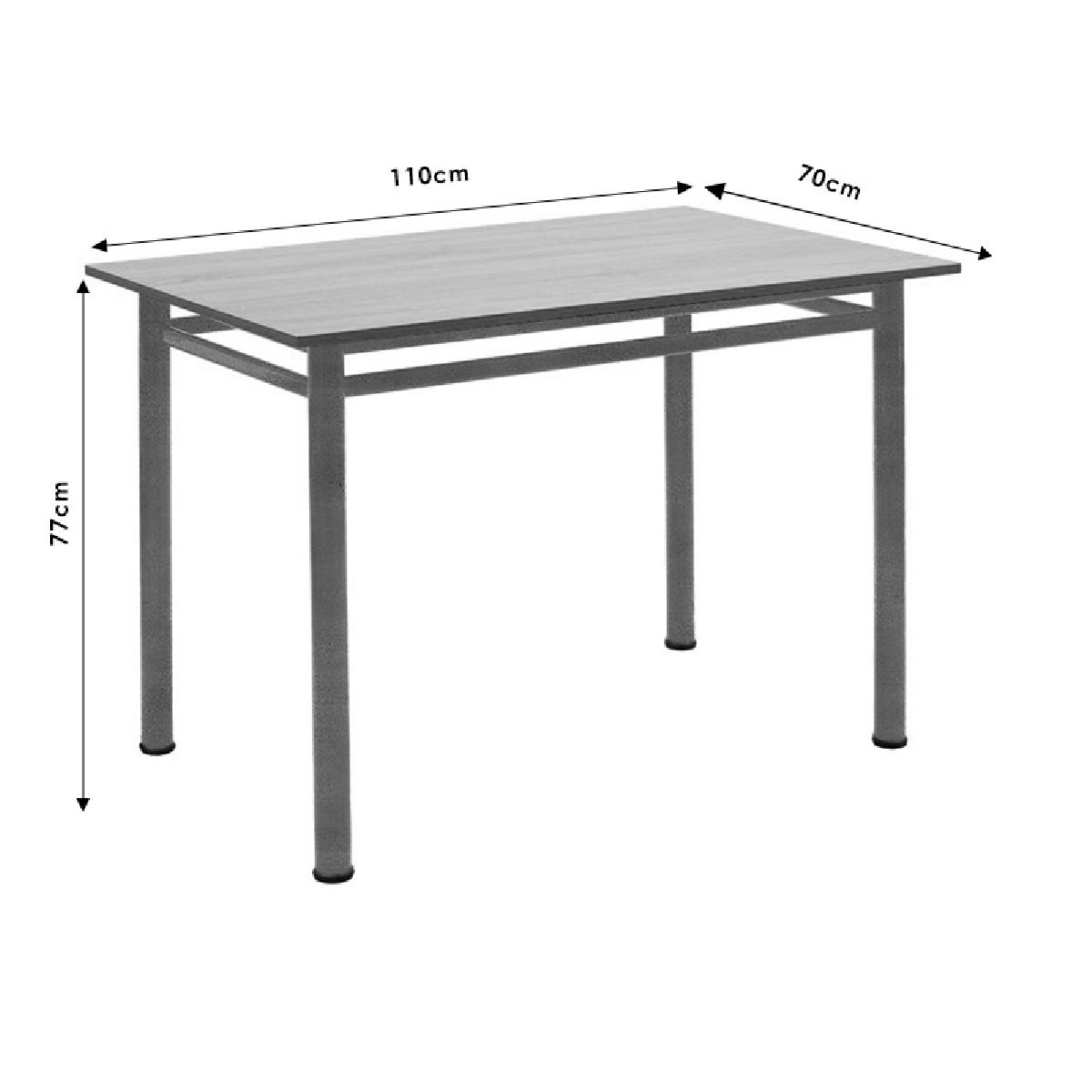 Τραπέζι PWF-0644 pakoworld δρυς-πόδι λευκό 110x70x77εκ