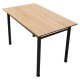 Τραπέζι PWF-0644 pakoworld δρυς-πόδι μαύρο gloss 100x60x77εκ
