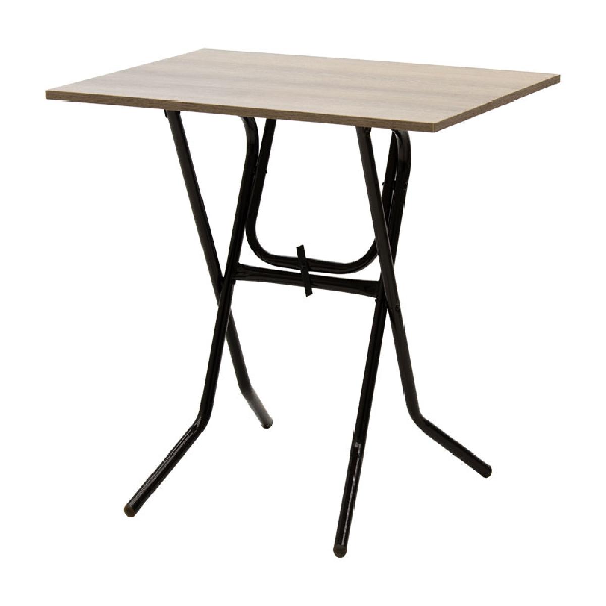 Τραπέζι Liam pakoworld πτυσσόμενο σταχτί-πόδι μαύρο gloss 70x50x75εκ