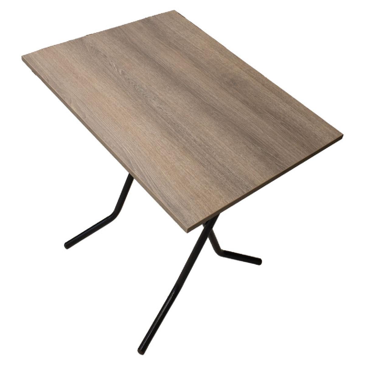 Τραπέζι Liam pakoworld πτυσσόμενο σταχτί-πόδι μαύρο gloss 70x50x75εκ